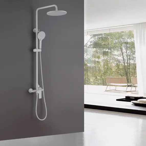 ДУШЕВАЯ СТОЙКА ABBER WEISS INSEL AF8020FWL БЕЗ ИЗЛИВА, БЕЛЫЙ МАТОВЫЙ