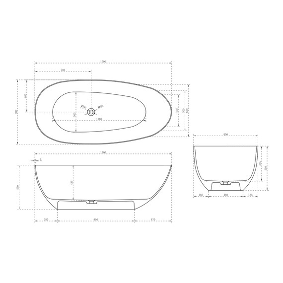 КАРБОНОВАЯ ВАННА ABBER KARBON AK9011-1.7 ЧЕРНАЯ