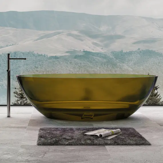 ПРОЗРАЧНАЯ ВАННА ABBER KRISTALL AT9702VESUVIAN ОЛИВКОВАЯ