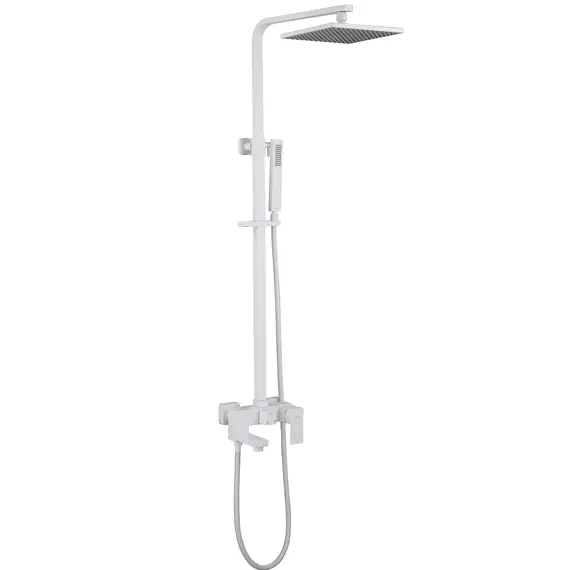 ДУШЕВАЯ СТОЙКА ABBER DAHEIM AF8216WL С ИЗЛИВОМ, БЕЛАЯ МАТОВАЯ
