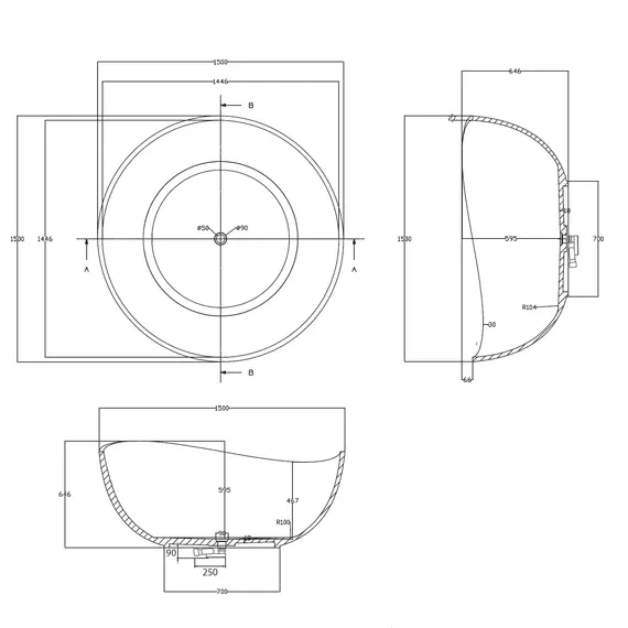 ПРОЗРАЧНАЯ ВАННА ABBER KRISTALL AT9705AQUAMARIN БИРЮЗОВАЯ