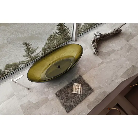 ПРОЗРАЧНАЯ ВАННА ABBER KRISTALL AT9702VESUVIAN ОЛИВКОВАЯ