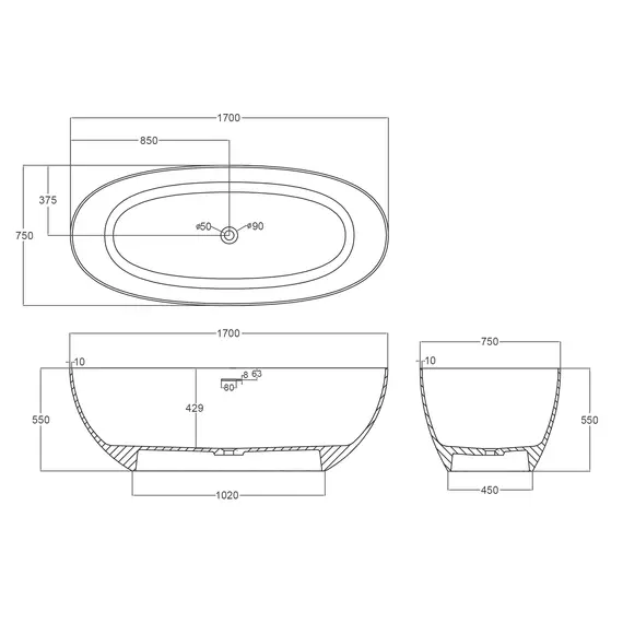 ПРОЗРАЧНАЯ ВАННА ABBER KRISTALL AT9703VESUVIAN ОЛИВКОВАЯ