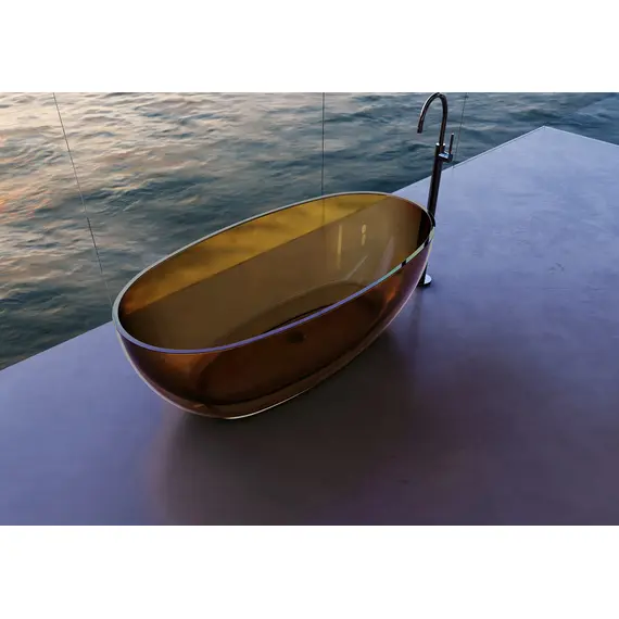 ПРОЗРАЧНАЯ ВАННА ABBER KRISTALL AT9703VESUVIAN ОЛИВКОВАЯ