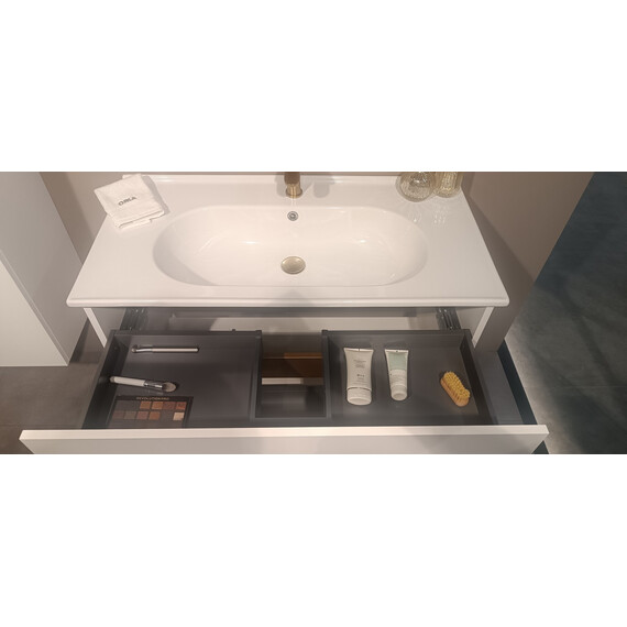 ТУМБА С РАКОВИНОЙ ORKA LODI 100 ПОДВЕСНАЯ, БЕЛЫЙ, ЗОЛОТО