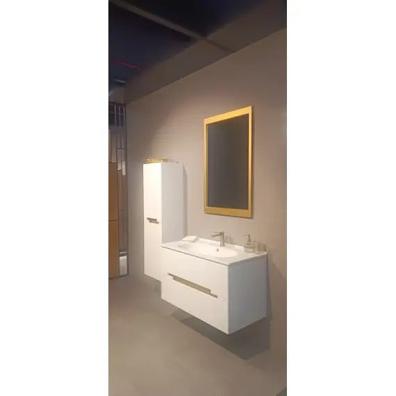 ТУМБА С РАКОВИНОЙ ORKA LODI 100 ПОДВЕСНАЯ, БЕЛЫЙ, ЗОЛОТО