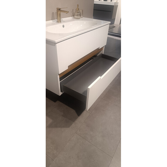 ТУМБА С РАКОВИНОЙ ORKA LODI 80 ПОДВЕСНАЯ, БЕЛЫЙ, ЗОЛОТО