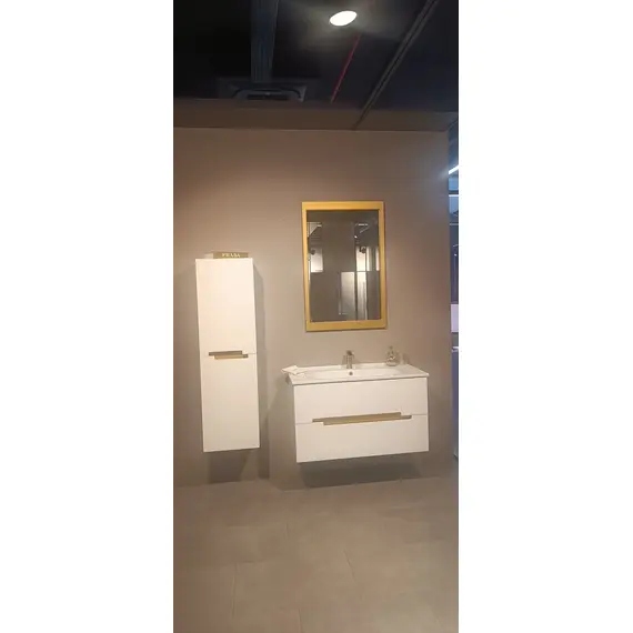 ТУМБА С РАКОВИНОЙ ORKA LODI 80 ПОДВЕСНАЯ, БЕЛЫЙ, ЗОЛОТО