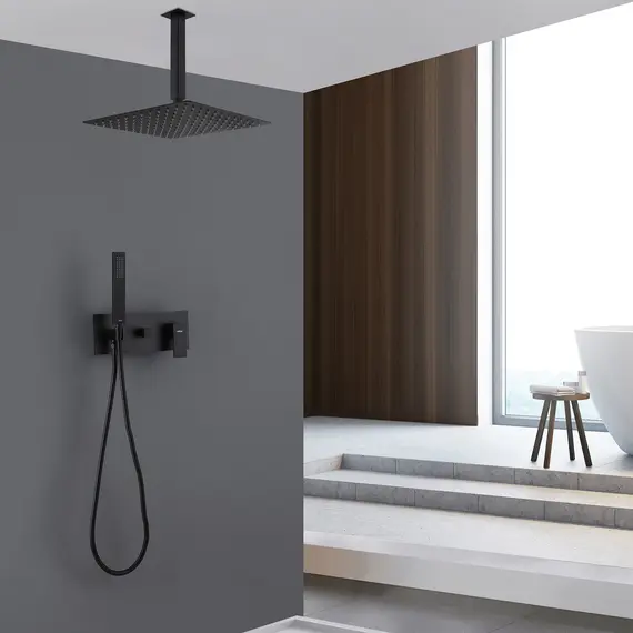 ДУШЕВАЯ СИСТЕМА ABBER DAHEIM AF8221B СКРЫТОГО МОНТАЖА БЕЗ ИЗЛИВА, ЧЕРНАЯ МАТОВАЯ