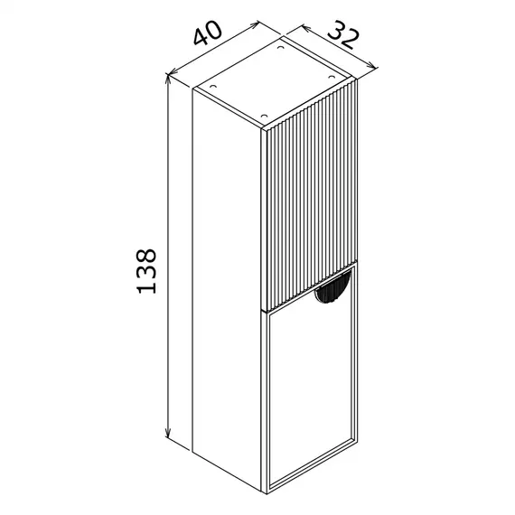 ПЕНАЛ ORKA MOLINO 40 ПОДВЕСНОЙ, БЕЛЫЙ МАТОВЫЙ, 2 РУЧКИ В КОМПЛЕКТЕ ЗОЛОТО И ХРОМ, УНИВЕРСАЛЬНЫЙ