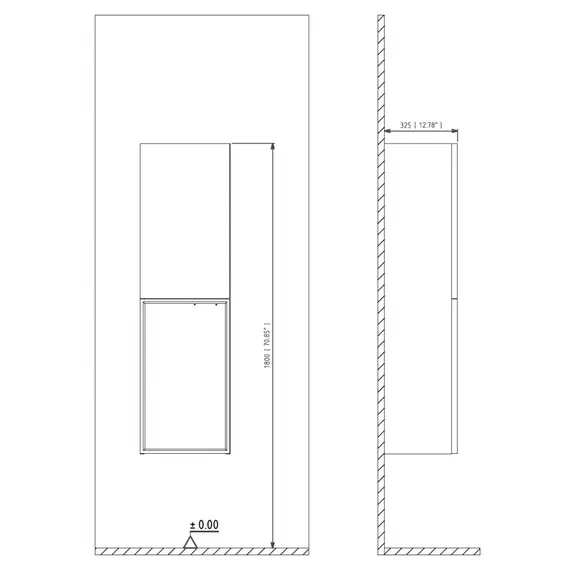 ПЕНАЛ ORKA MOLINO 40 ПОДВЕСНОЙ, РОЗОВЫЙ МАТОВЫЙ, 2 РУЧКИ В КОМПЛЕКТЕ ЗОЛОТО И ХРОМ, УНИВЕРСАЛЬНЫЙ