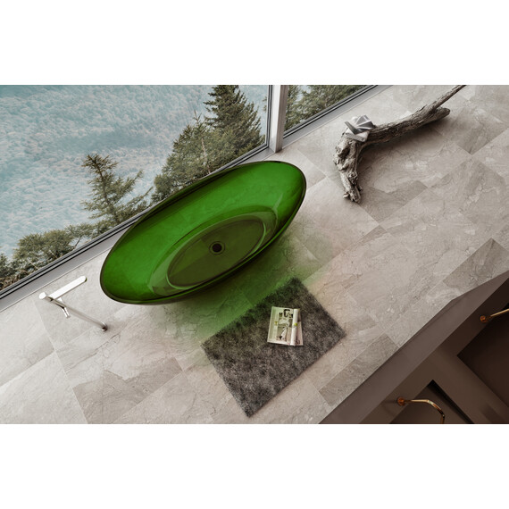 ПРОЗРАЧНАЯ ВАННА ABBER KRISTALL AT9702EMERALD ЗЕЛЕНАЯ