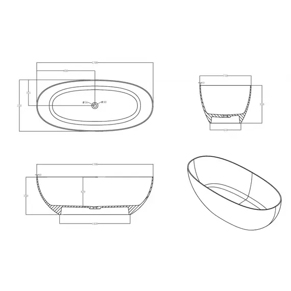 ПРОЗРАЧНАЯ ВАННА ABBER KRISTALL AT9703EMERALD ЗЕЛЕНАЯ