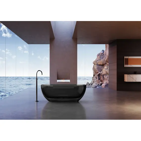 ПРОЗРАЧНАЯ ВАННА ABBER KRISTALL AT9703ONYX ЧЕРНАЯ