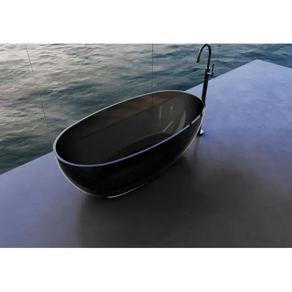 ПРОЗРАЧНАЯ ВАННА ABBER KRISTALL AT9703ONYX ЧЕРНАЯ