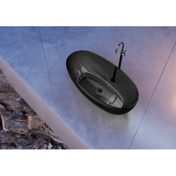 ПРОЗРАЧНАЯ ВАННА ABBER KRISTALL AT9703ONYX ЧЕРНАЯ