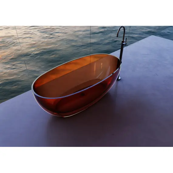 ПРОЗРАЧНАЯ ВАННА ABBER KRISTALL AT9703OPAL КОРИЧНЕВАЯ