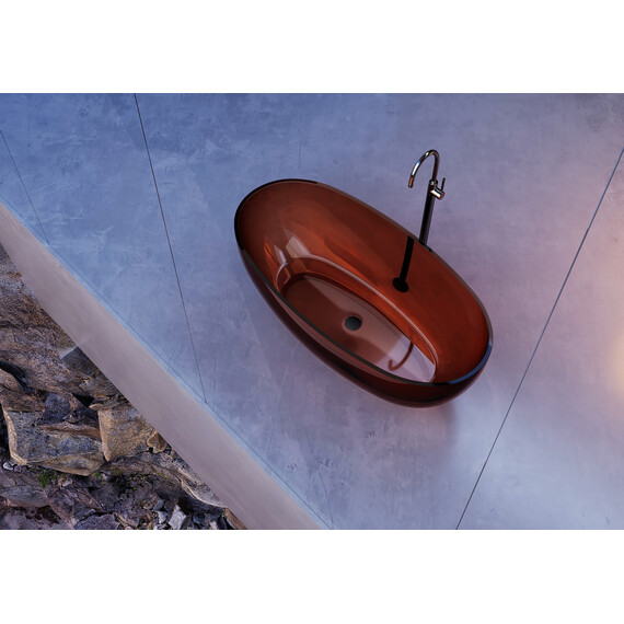 ПРОЗРАЧНАЯ ВАННА ABBER KRISTALL AT9703OPAL КОРИЧНЕВАЯ