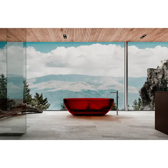 ПРОЗРАЧНАЯ ВАННА ABBER KRISTALL AT9703RUBIN КРАСНАЯ