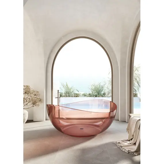 ПРОЗРАЧНАЯ ВАННА ABBER KRISTALL AT9705KORALLE РОЗОВАЯ