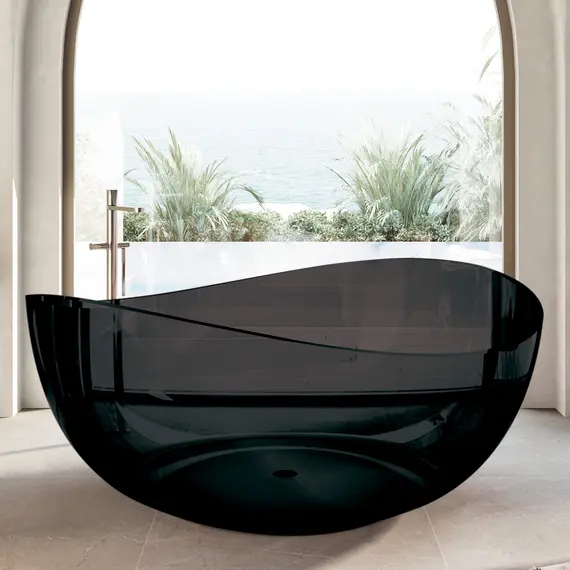 ПРОЗРАЧНАЯ ВАННА ABBER KRISTALL AT9705ONYX ЧЕРНАЯ