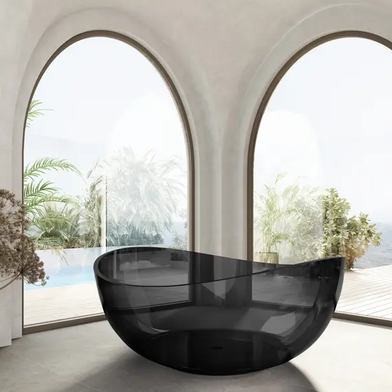 ПРОЗРАЧНАЯ ВАННА ABBER KRISTALL AT9705ONYX ЧЕРНАЯ