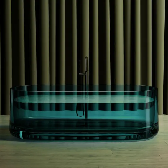 ПРОЗРАЧНАЯ ВАННА ABBER KRISTALL AT9708AQUAMARIN БИРЮЗОВАЯ