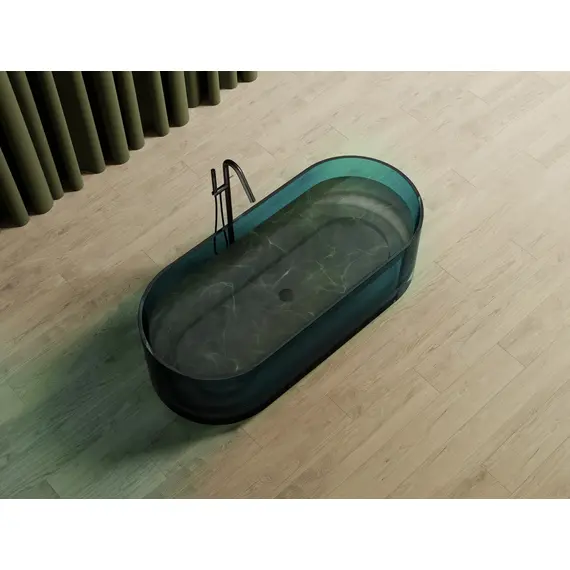 ПРОЗРАЧНАЯ ВАННА ABBER KRISTALL AT9708AQUAMARIN БИРЮЗОВАЯ