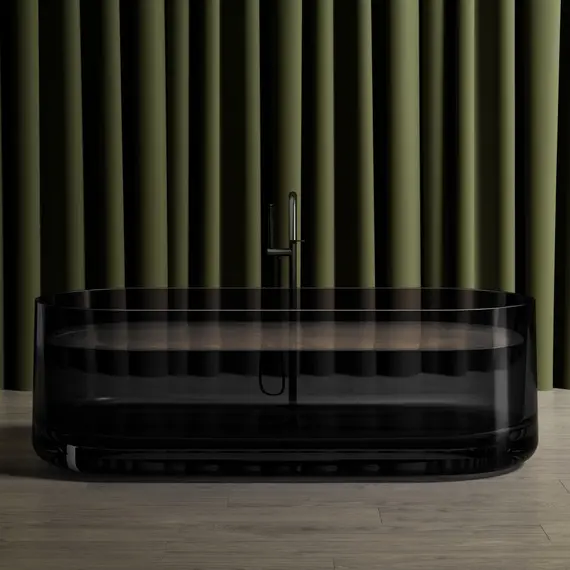 ПРОЗРАЧНАЯ ВАННА ABBER KRISTALL AT9708ONYX ЧЕРНАЯ