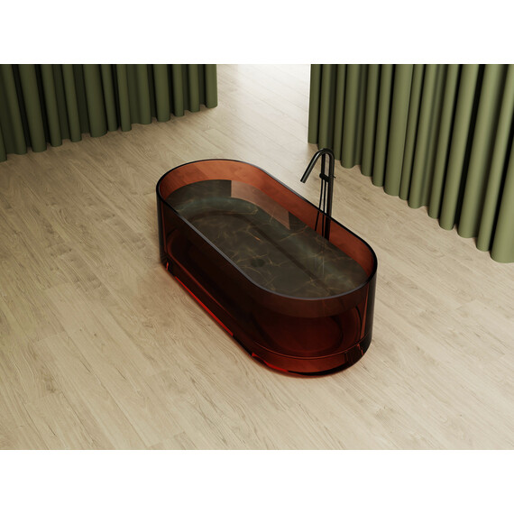 ПРОЗРАЧНАЯ ВАННА ABBER KRISTALL AT9708OPAL КОРИЧНЕВАЯ