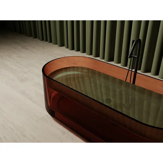 ПРОЗРАЧНАЯ ВАННА ABBER KRISTALL AT9708OPAL КОРИЧНЕВАЯ