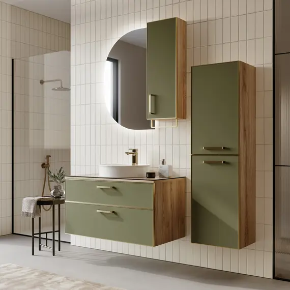 ТУМБА ПОД РАКОВИНУ ORKA SALERNO 60 ПОДВЕСНАЯ, ЦВЕТ SARDINIA, РУЧКИ ЗОЛОТО