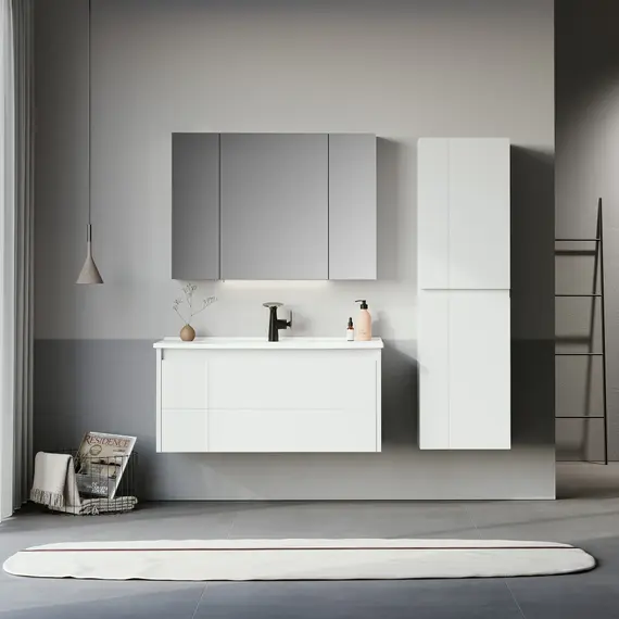 ТУМБА С РАКОВИНОЙ ORKA LIKYA 80 ПОДВЕСНАЯ, БЕЛЫЙ МАТОВЫЙ