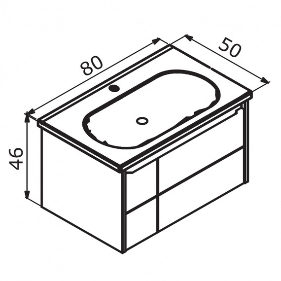 ТУМБА С РАКОВИНОЙ ORKA LIKYA 80 ПОДВЕСНАЯ, БЕЛЫЙ МАТОВЫЙ