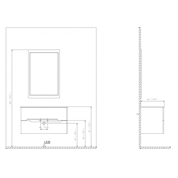 ТУМБА С РАКОВИНОЙ ORKA LODI 80 ПОДВЕСНАЯ, БЕЛЫЙ, ЗОЛОТО