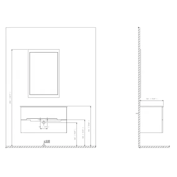 ТУМБА С РАКОВИНОЙ ORKA LODI 80 ПОДВЕСНАЯ, БЕЛЫЙ, ЗОЛОТО