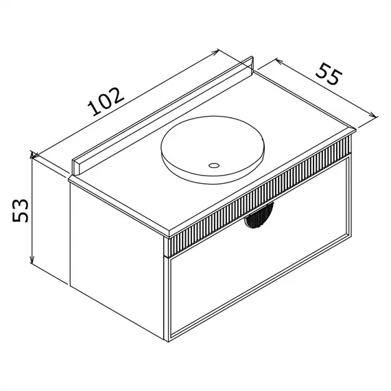 ТУМБА С РАКОВИНОЙ ORKA MOLINO 100 ПОДВЕСНАЯ, РОЗОВЫЙ МАТОВЫЙ, 2 РУЧКИ В КОМПЛЕКТЕ ЗОЛОТО И ХРОМ