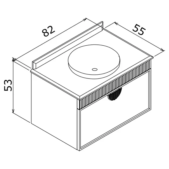 ТУМБА С РАКОВИНОЙ ORKA MOLINO 80 ПОДВЕСНАЯ, БЕЛЫЙ МАТОВЫЙ, 2 РУЧКИ В КОМПЛЕКТЕ ЗОЛОТО И ХРОМ