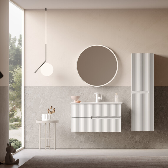 ТУМБА С РАКОВИНОЙ ORKA MOONLIGHT 90 ПОДВЕСНАЯ, БЕЛЫЙ МАТОВЫЙ