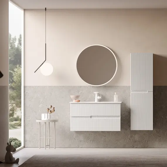 ТУМБА С РАКОВИНОЙ ORKA MOONLIGHT 90 ПОДВЕСНАЯ, БЕЛЫЙ МАТОВЫЙ