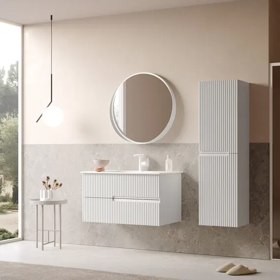 ТУМБА С РАКОВИНОЙ ORKA MOONLIGHT 90 ПОДВЕСНАЯ, БЕЛЫЙ МАТОВЫЙ