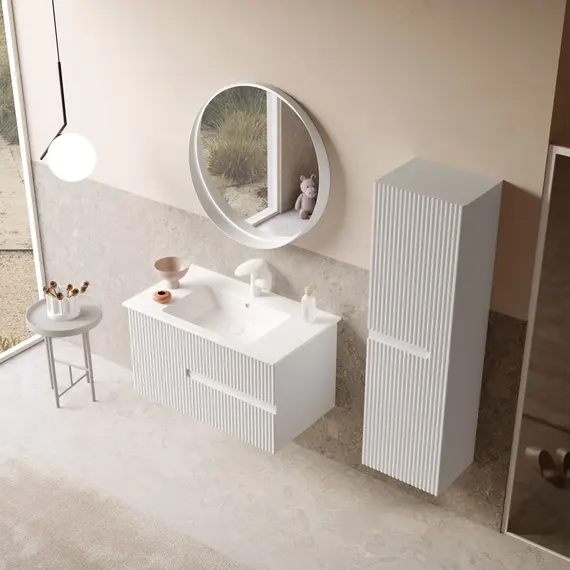 ТУМБА С РАКОВИНОЙ ORKA MOONLIGHT 90 ПОДВЕСНАЯ, БЕЛЫЙ МАТОВЫЙ