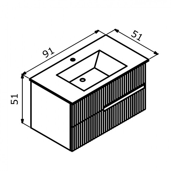 ТУМБА С РАКОВИНОЙ ORKA MOONLIGHT 90 ПОДВЕСНАЯ, БЕЛЫЙ МАТОВЫЙ