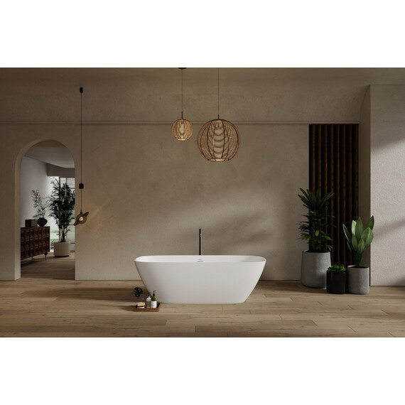 ВАННА ИЗ ИСКУССТВЕННОГО КАМНЯ ABBER STEIN AS9632 БЕЛАЯ МАТОВАЯ