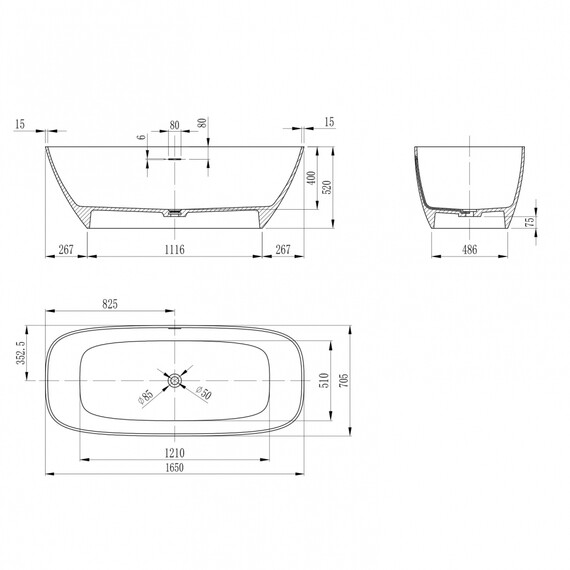 ВАННА ИЗ ИСКУССТВЕННОГО КАМНЯ ABBER STEIN AS9632 БЕЛАЯ МАТОВАЯ
