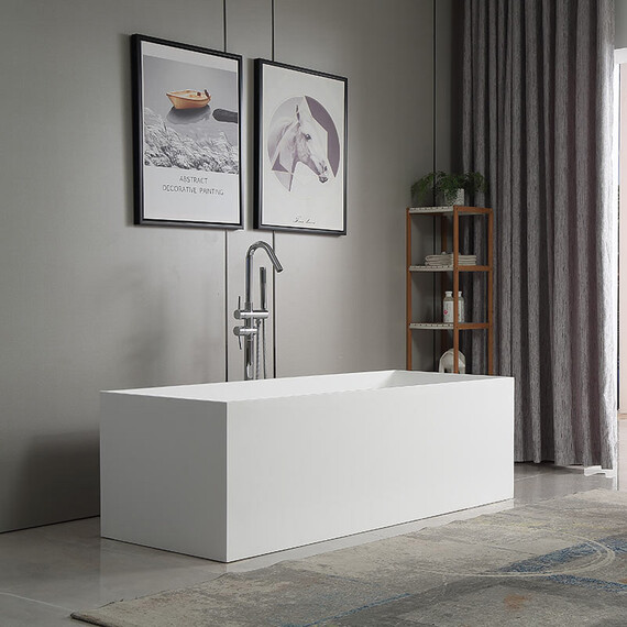 ВАННА ИЗ ИСКУССТВЕННОГО КАМНЯ ABBER STEIN AS9642-1.8 БЕЛАЯ МАТОВАЯ