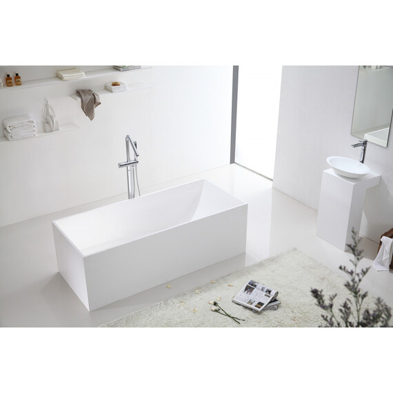 ВАННА ИЗ ИСКУССТВЕННОГО КАМНЯ ABBER STEIN AS9642-1.8 БЕЛАЯ МАТОВАЯ