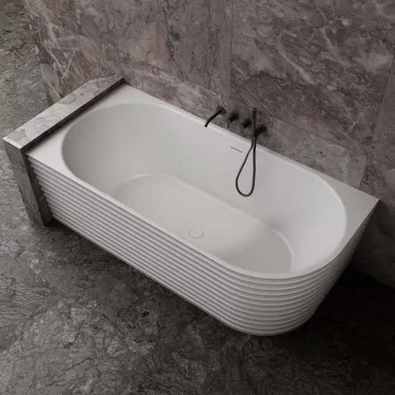 ВАННА ИЗ ИСКУССТВЕННОГО КАМНЯ ABBER STEIN AS9651 L БЕЛАЯ МАТОВАЯ