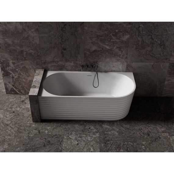 ВАННА ИЗ ИСКУССТВЕННОГО КАМНЯ ABBER STEIN AS9651 L БЕЛАЯ МАТОВАЯ