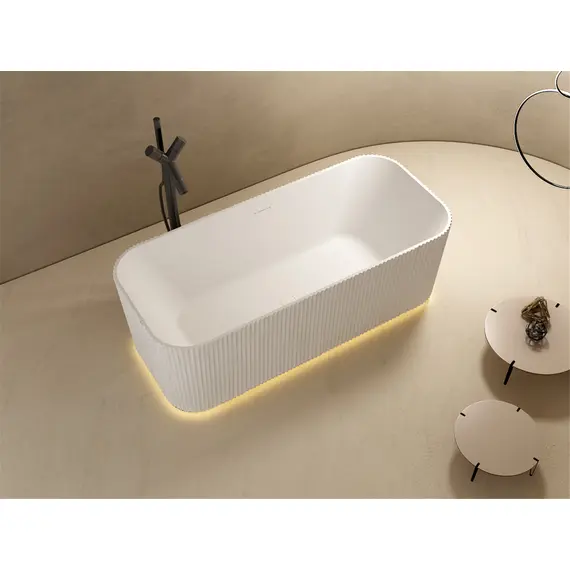 ВАННА ИЗ ИСКУССТВЕННОГО КАМНЯ ABBER STEIN AS9663 БЕЛАЯ МАТОВАЯ